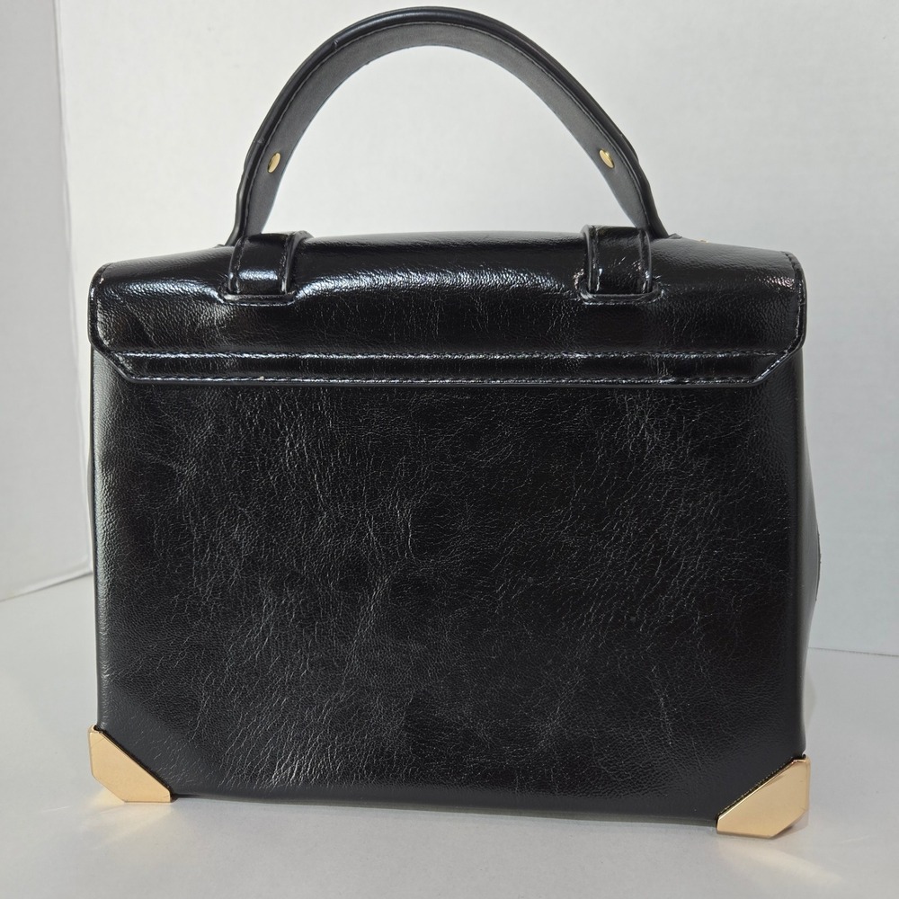 Michael Kors Satchel Small Black Leather Gold Hardware Top Handle Bag - Picture 4 of 9